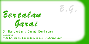 bertalan garai business card